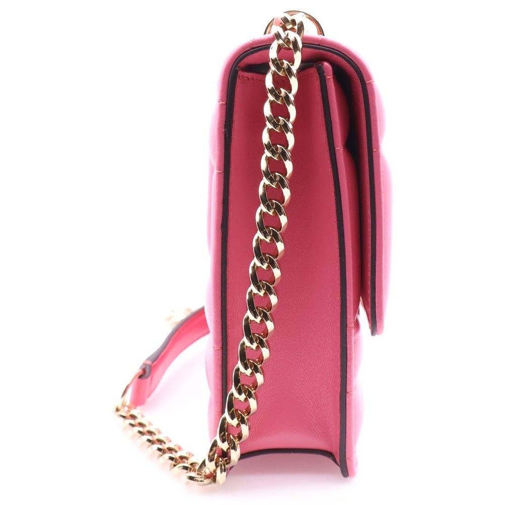 JIMMY CHOO(ジミーチュウ) AVENUE QUAD アヴェニュー クアッド キルティング レザー チェーンショルダーバッグ ゴールド金具 ピンク レディース J000153598001