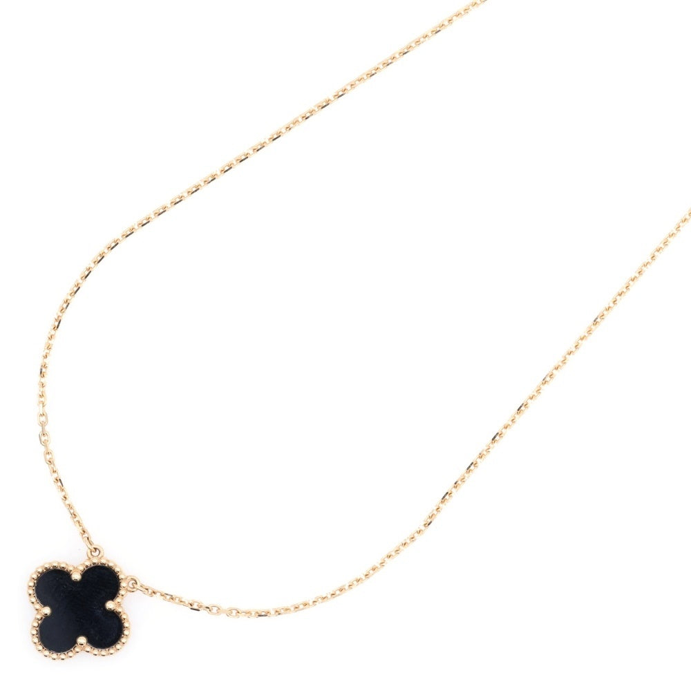 Van Cleef & Arpels(ヴァンクリーフアンドアーペル) ヴィンテージ アルハンブラ ネックレス オニキス Au750 K18 ゴールド ジュエリー
