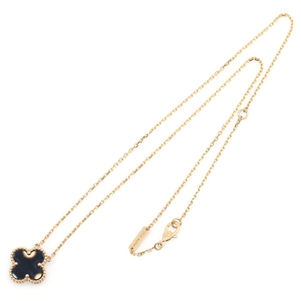 Van Cleef & Arpels(ヴァンクリーフアンドアーペル) ヴィンテージ アルハンブラ ネックレス オニキス Au750 K18 ゴールド ジュエリー