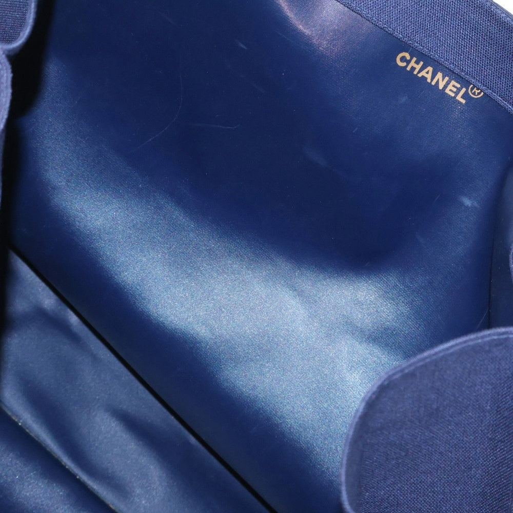 CHANEL(シャネル) ココマーク ポーチ付 キャンパス チェーントートバッグ ネイビー レディース