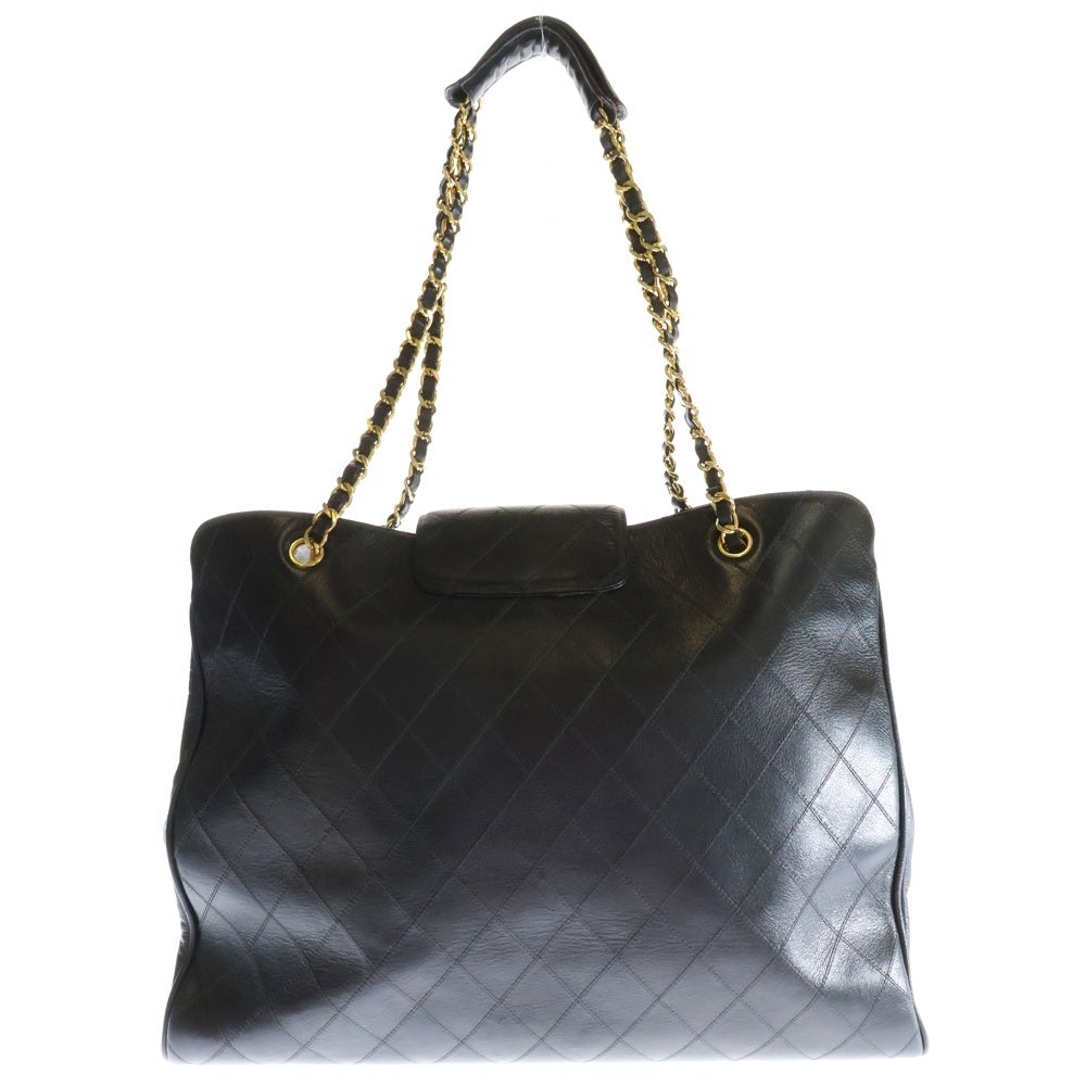CHANEL(シャネル) ココマーク ビコローレ スーパーモデル レザーチェーントートバッグ ブラック レディース