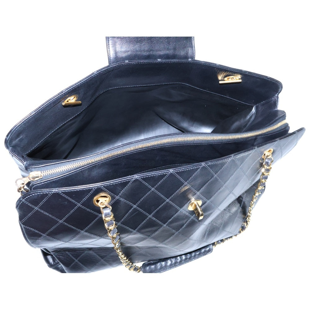 CHANEL(シャネル) ココマーク ビコローレ スーパーモデル レザーチェーントートバッグ ブラック レディース