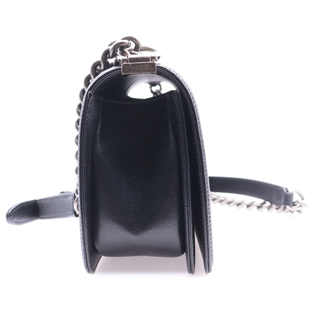 CHANEL(シャネル) ボーイシャネル25 ブラック キャビアスキン シルバー金具 ショルダーバッグ