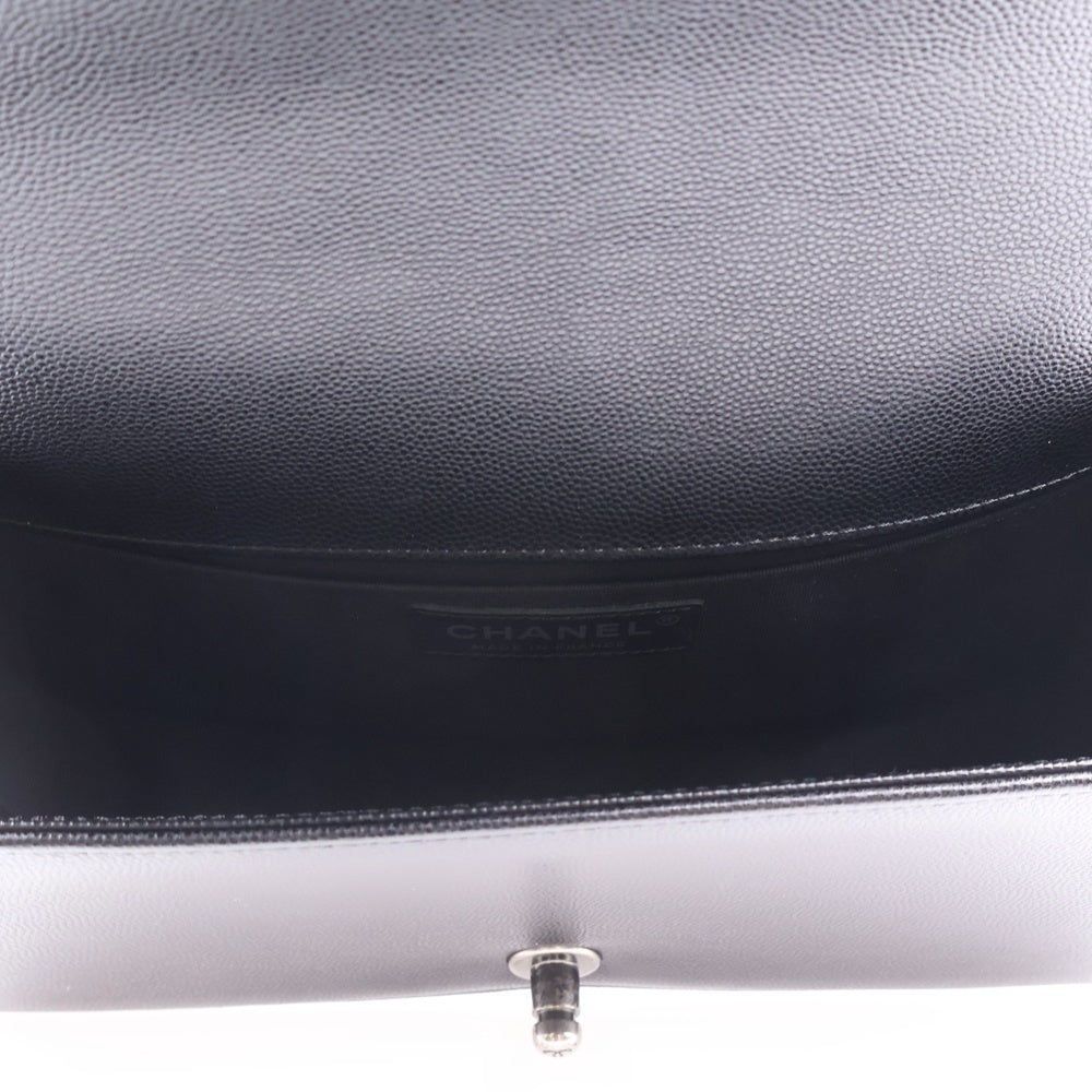CHANEL(シャネル) ボーイシャネル25 ブラック キャビアスキン シルバー金具 ショルダーバッグ