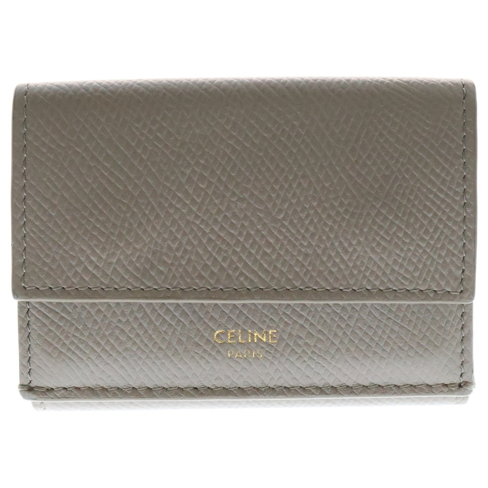 CELINE(セリーヌ) トリフォールド 三つ折り財布 ベージュ レザー