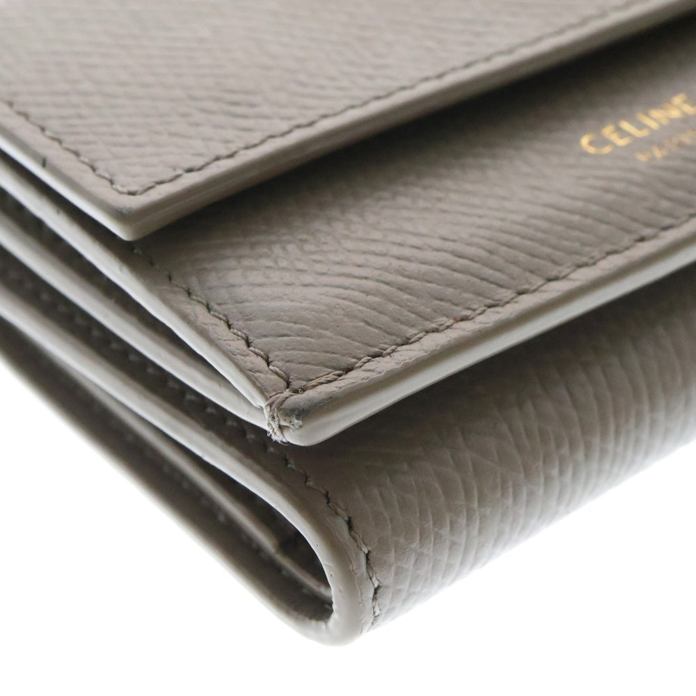 CELINE(セリーヌ) トリフォールド 三つ折り財布 ベージュ レザー