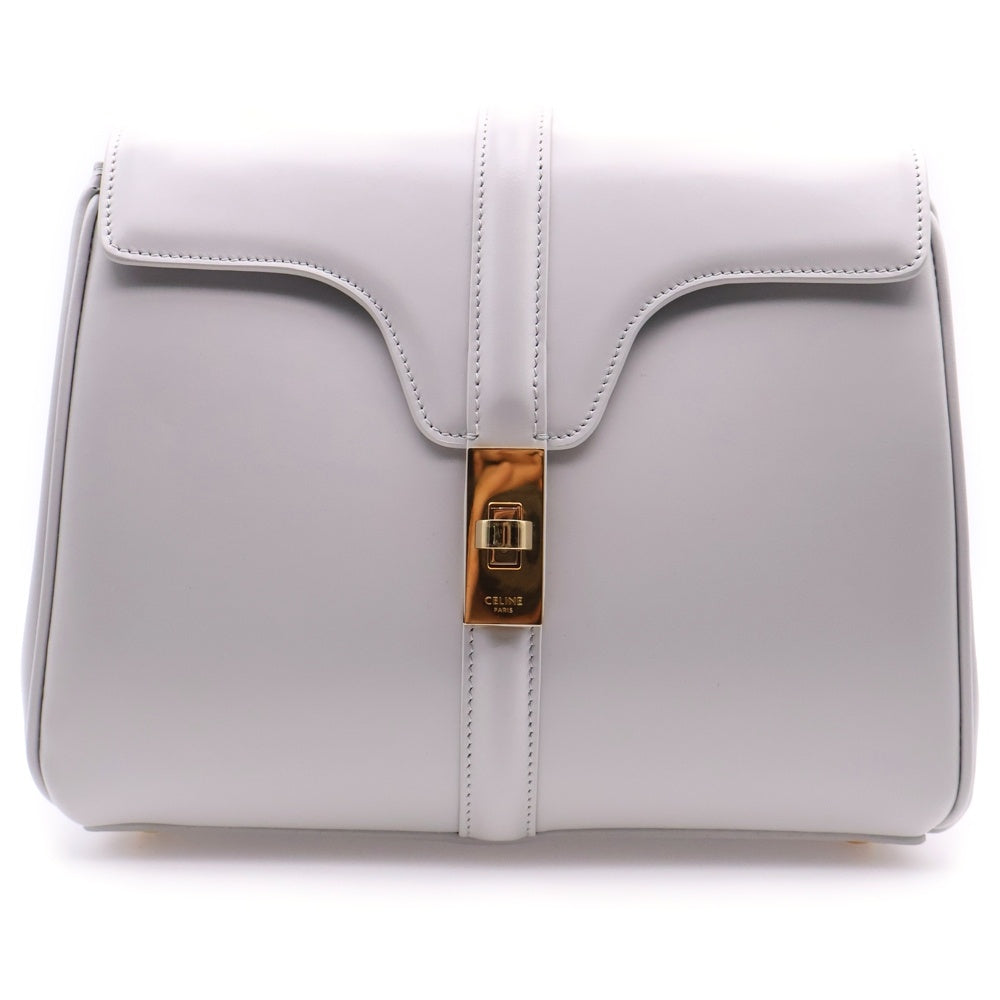CELINE(セリーヌ) セーズ 16 スモール グレー ゴールド金具 2WAY ハンドバッグ ショルダーバッグ レザー