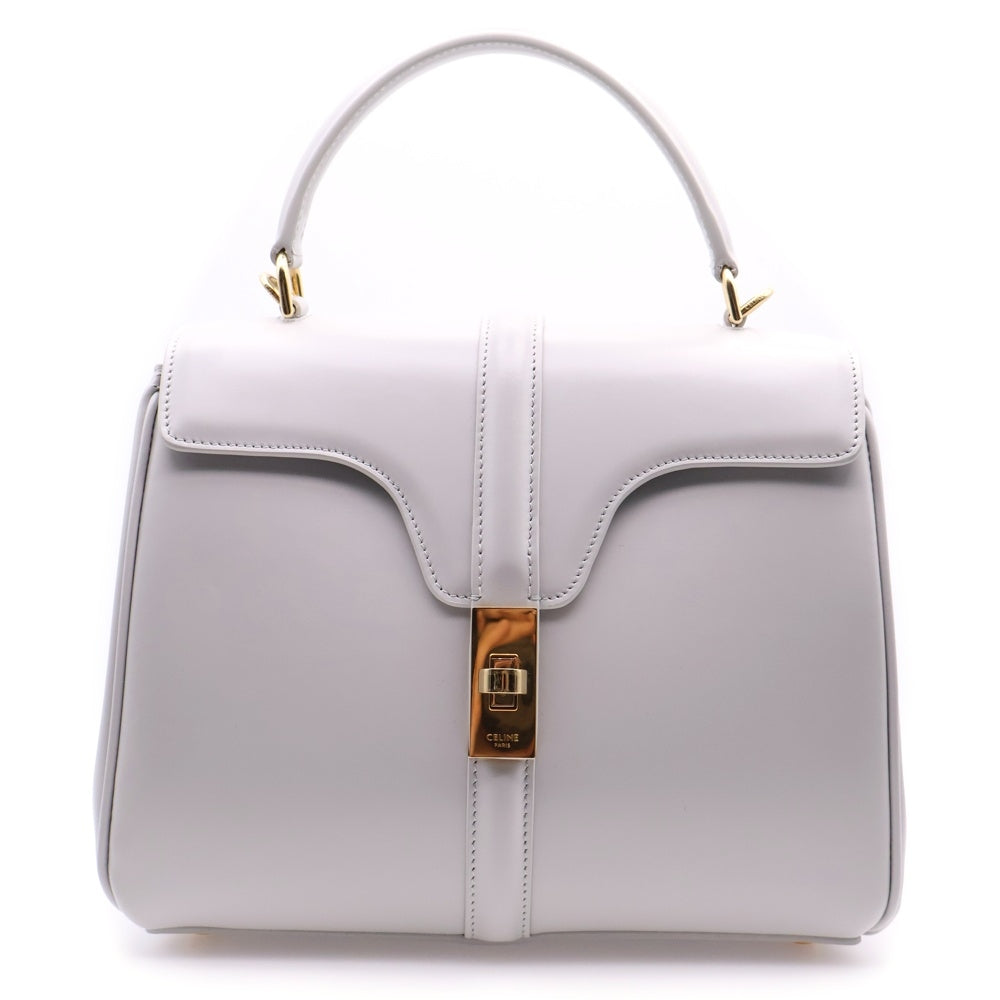CELINE(セリーヌ) セーズ 16 スモール グレー ゴールド金具 2WAY ハンドバッグ ショルダーバッグ レザー