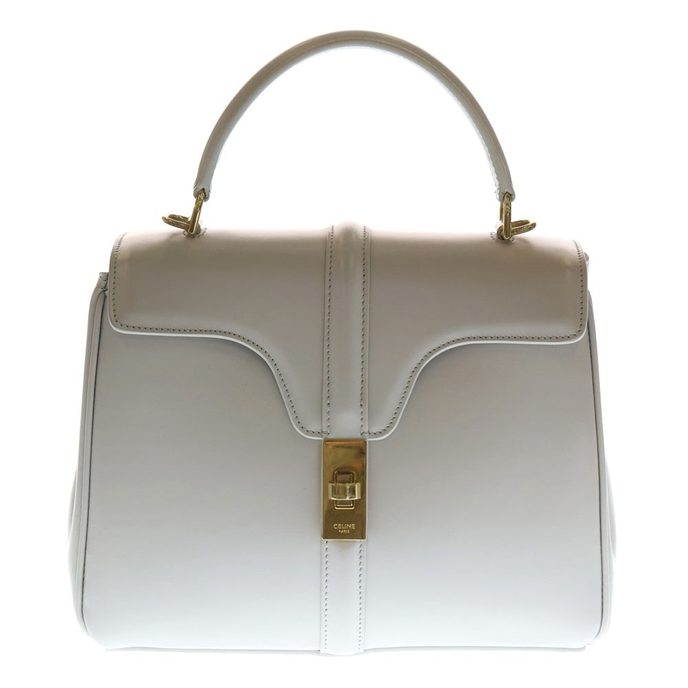 CELINE(セリーヌ) セーズ 16 スモール グレー ゴールド金具 2WAY ハンドバッグ ショルダーバッグ レザー レディース
