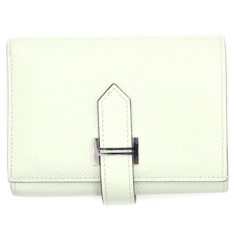 HERMES(エルメス) ベアン コンビネ ヴェールフィズ ヴェールユッカ ヴォーエプソン シルバー金具 W刻印 コンパクト財布