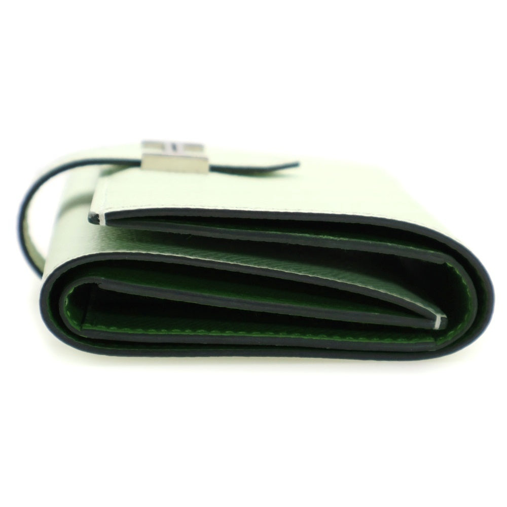 HERMES(エルメス) ベアン コンビネ ヴェールフィズ ヴェールユッカ ヴォーエプソン シルバー金具 W刻印 コンパクト財布