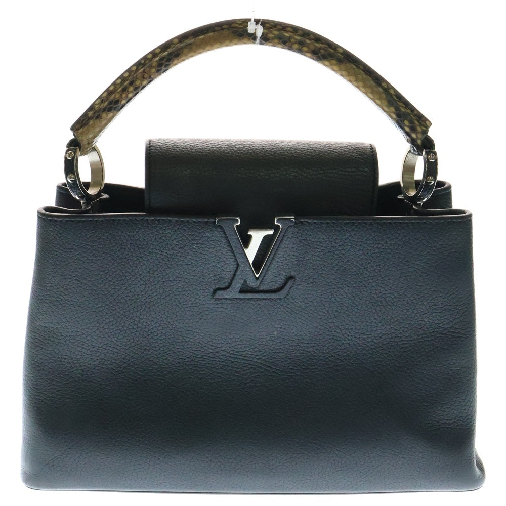 LOUIS VUITTON(ルイヴィトン) LV カプシーヌMM ノワール レザーハンドバッグ ブラック N92800
