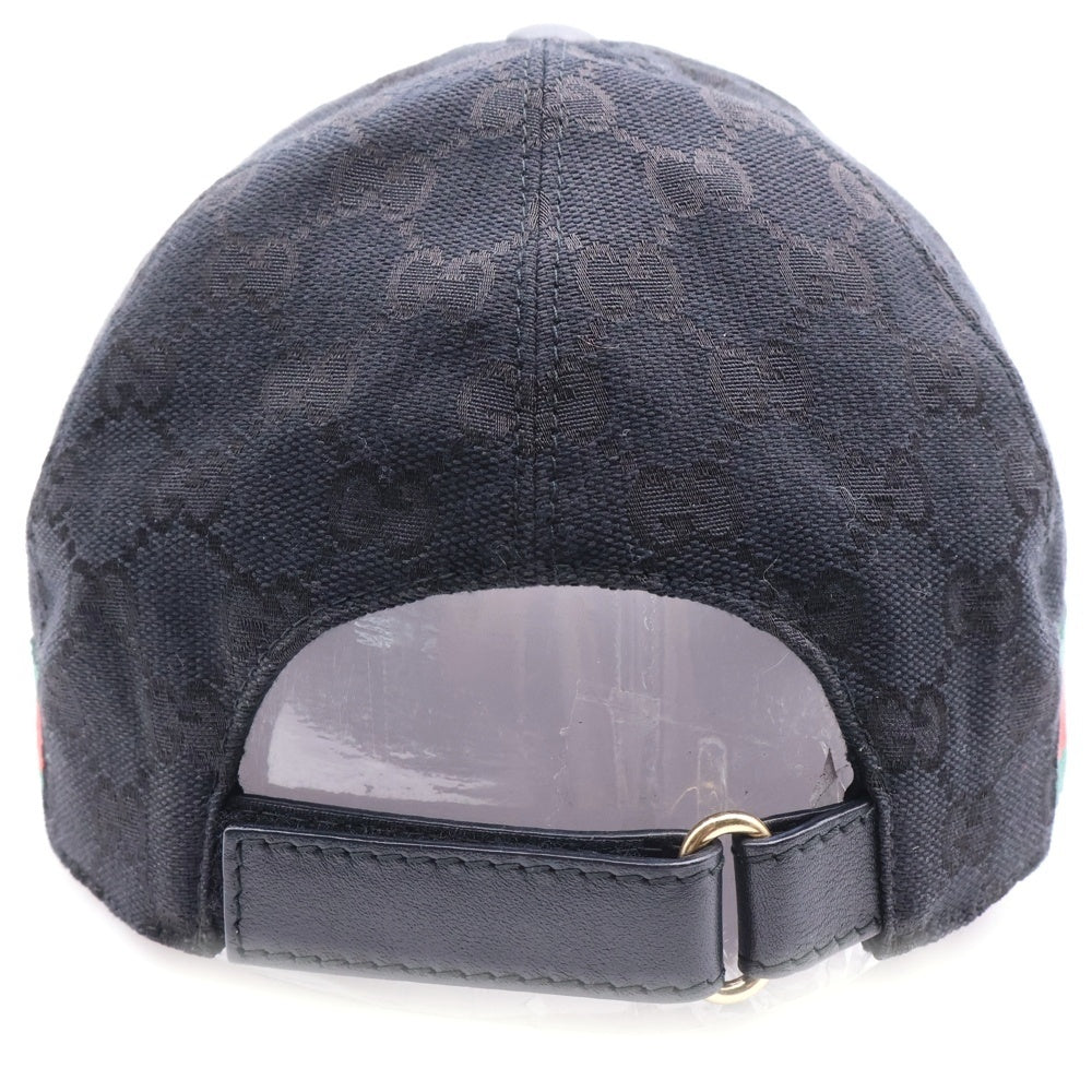 GUCCI(グッチ) GGキャンバス シェリーライン 6パネル ベースボールキャップ 帽子 ブラック 601491