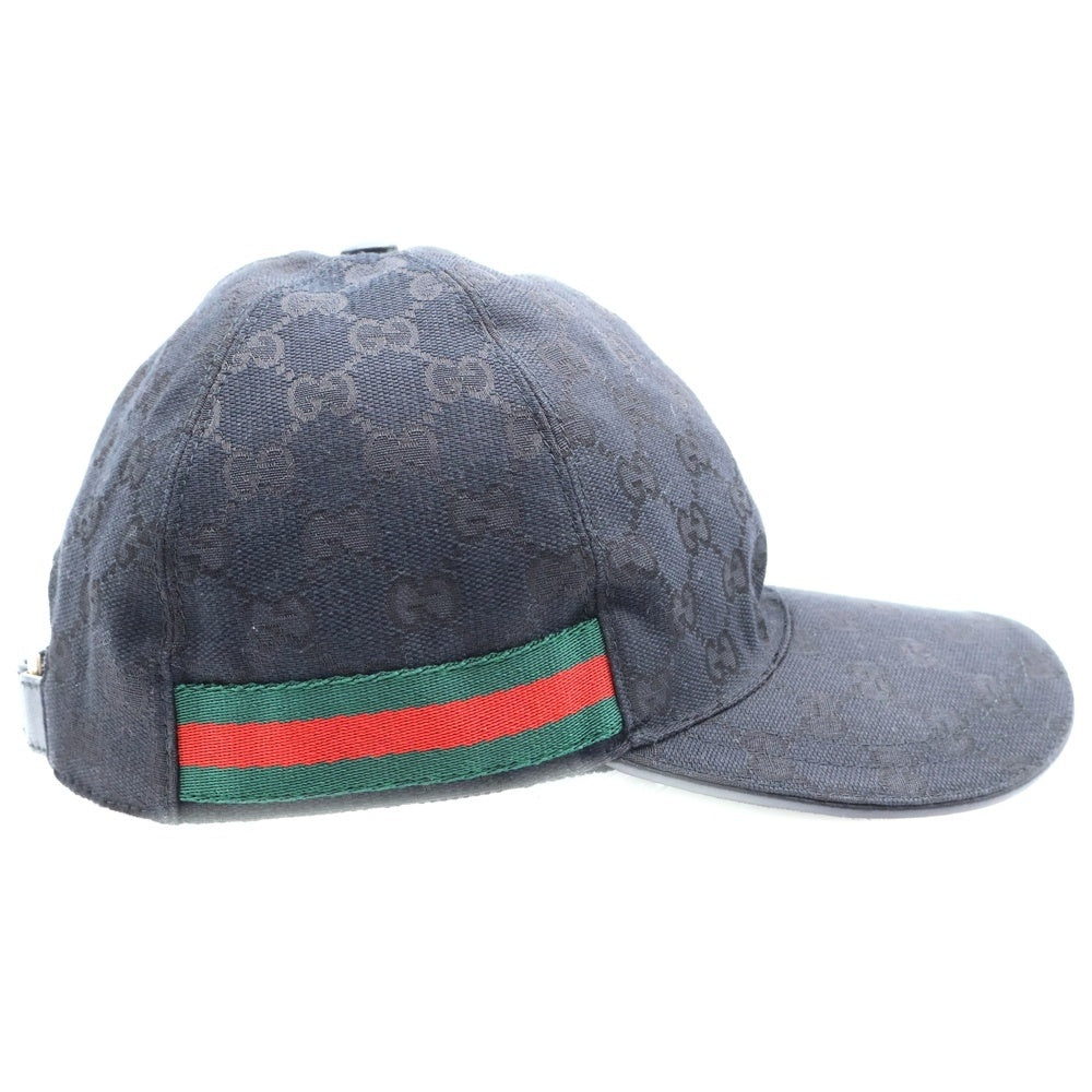 GUCCI(グッチ) GGキャンバス シェリーライン 6パネル ベースボールキャップ 帽子 ブラック 601491