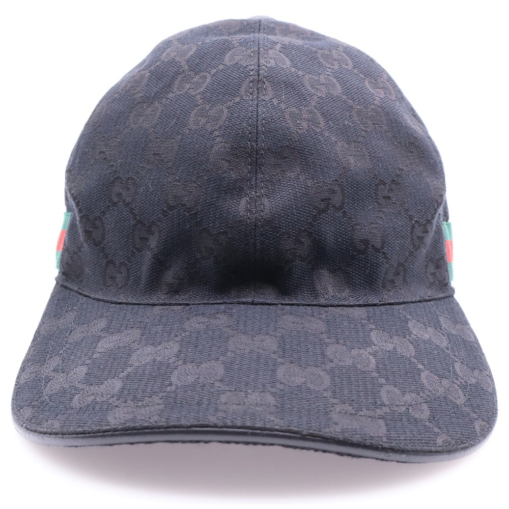 GUCCI(グッチ) GGキャンバス シェリーライン 6パネル ベースボールキャップ 帽子 ブラック 601491