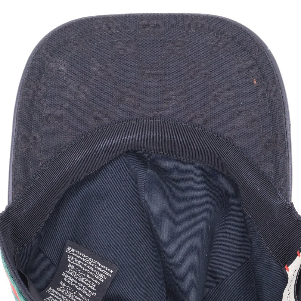 GUCCI(グッチ) GGキャンバス シェリーライン 6パネル ベースボールキャップ 帽子 ブラック 601491