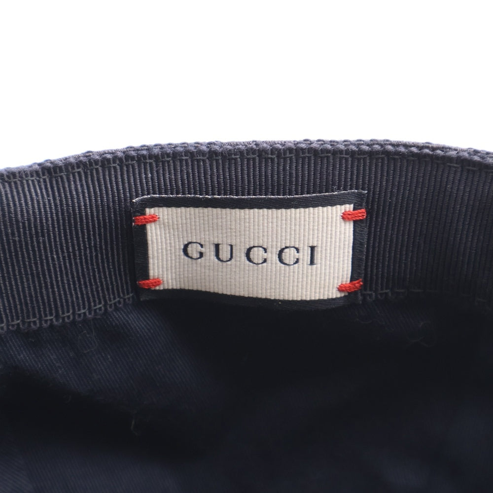 GUCCI(グッチ) GGキャンバス シェリーライン 6パネル ベースボールキャップ 帽子 ブラック 601491