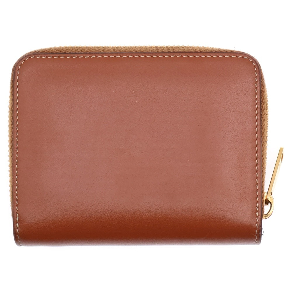 CELINE(セリーヌ) キュイル トリオンフ コンパクトウォレット コインケース 財布 ゴールド金具 ブラウン レザー