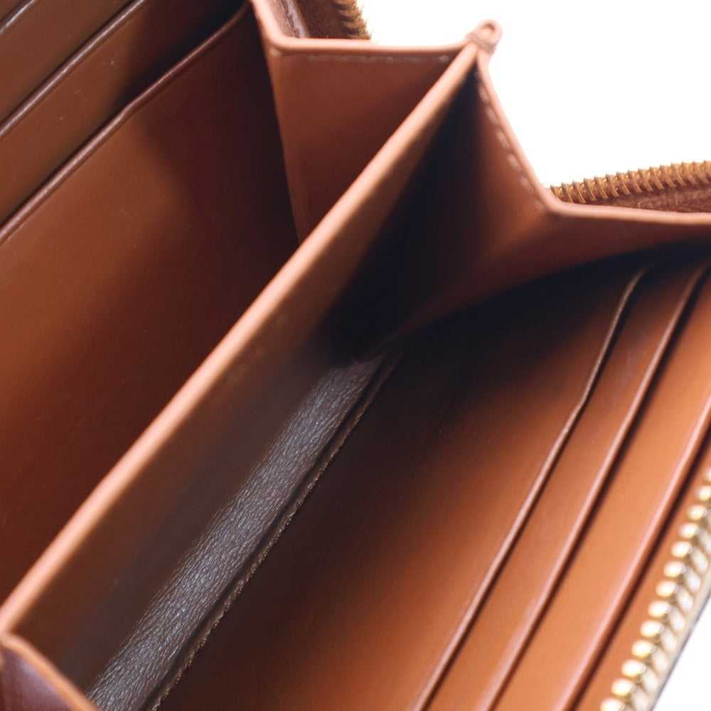 CELINE(セリーヌ) キュイル トリオンフ コンパクトウォレット コインケース 財布 ゴールド金具 ブラウン レザー