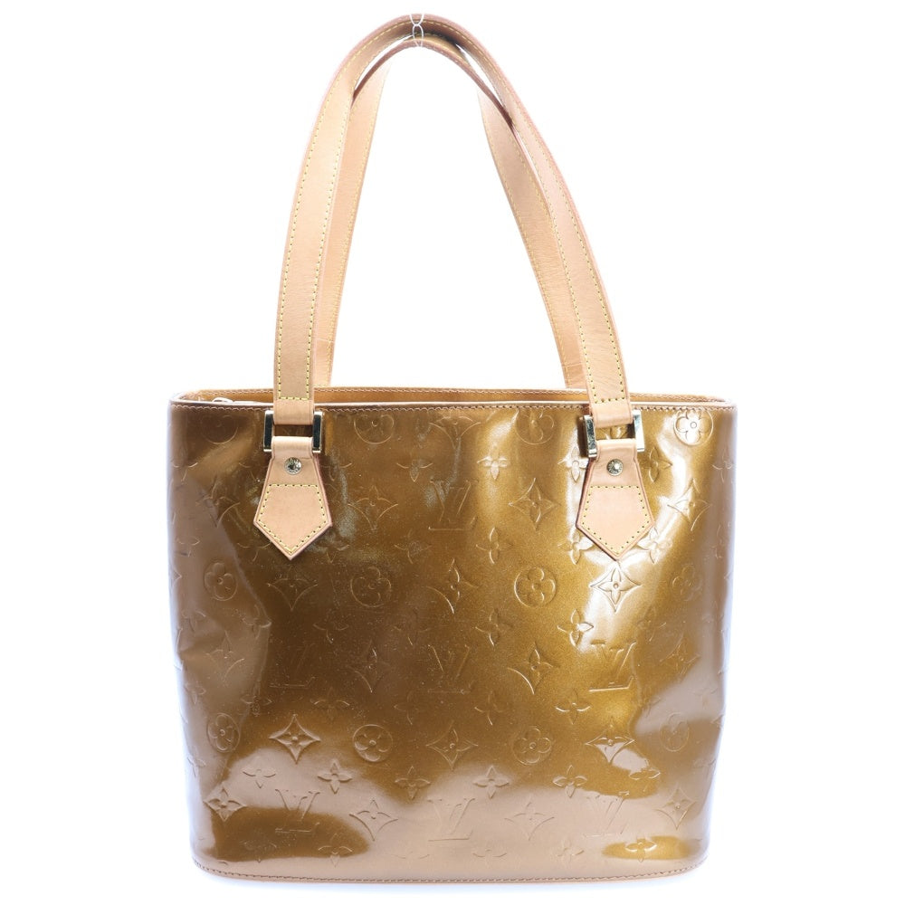 LOUIS VUITTON(ルイヴィトン) ヒューストン モノグラム ヴェルニ エナメル パテント レザー ハンド トートバッグ ゴールド金具 ブラウン M91340