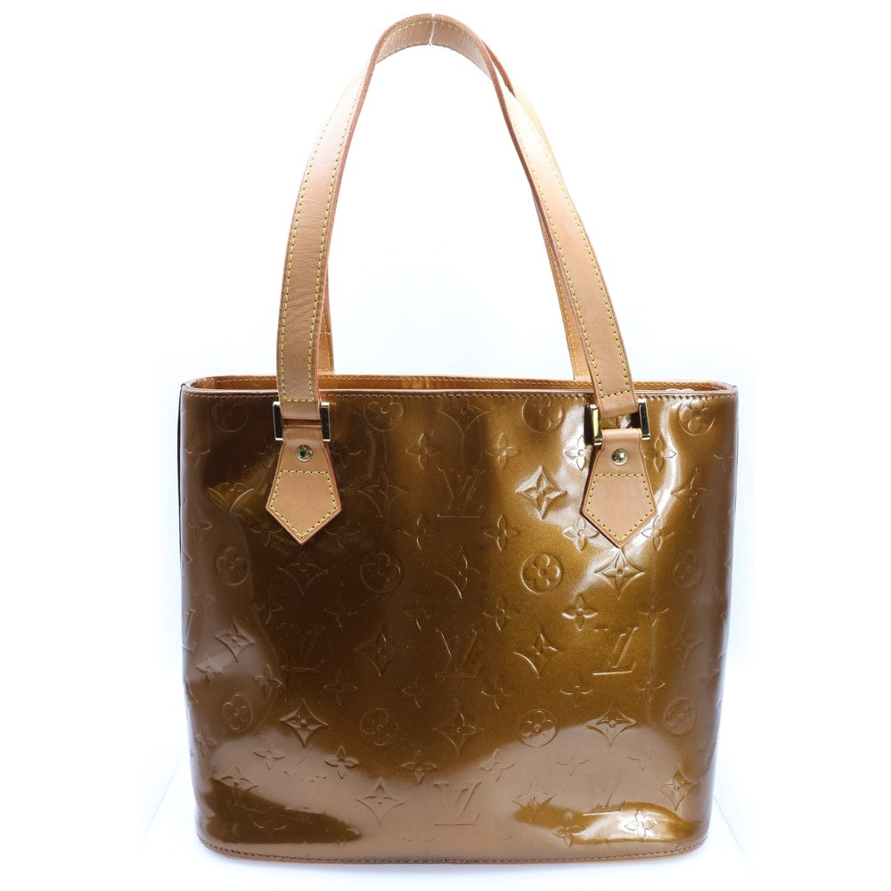 LOUIS VUITTON(ルイヴィトン) ヒューストン モノグラム ヴェルニ エナメル パテント レザー ハンド トートバッグ ゴールド金具 ブラウン M91340