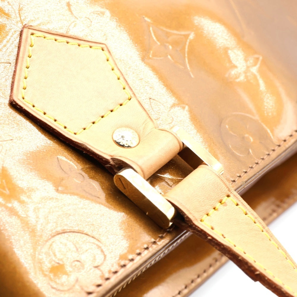 LOUIS VUITTON(ルイヴィトン) ヒューストン モノグラム ヴェルニ エナメル パテント レザー ハンド トートバッグ ゴールド金具 ブラウン M91340