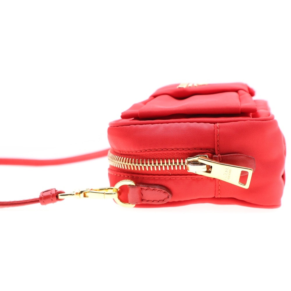 PRADA(プラダ) テスート リボン ショルダーバッグ ポーチ レッド ナイロン 1N1727
