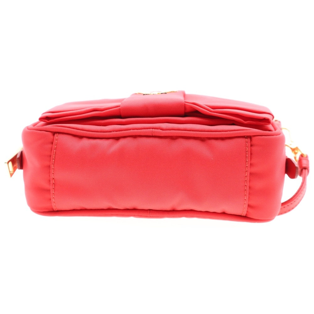 PRADA(プラダ) テスート リボン ショルダーバッグ ポーチ レッド ナイロン 1N1727