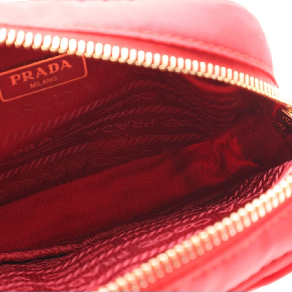 PRADA(プラダ) テスート リボン ショルダーバッグ ポーチ レッド ナイロン 1N1727