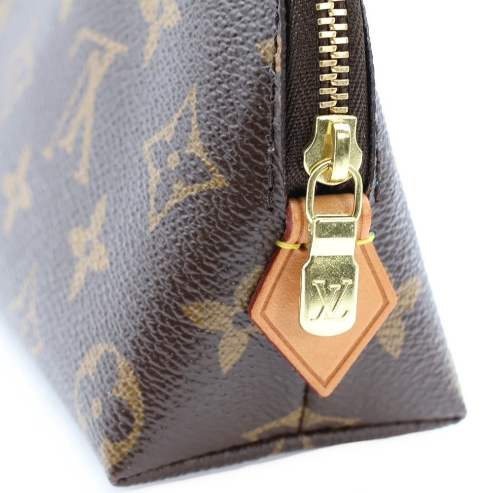 LOUIS VUITTON(ルイヴィトン) Vライン モノグラム ポシェット コスメティック ポーチ テュルコワーズ PVC ゴールド金具 ブラウン M50290
