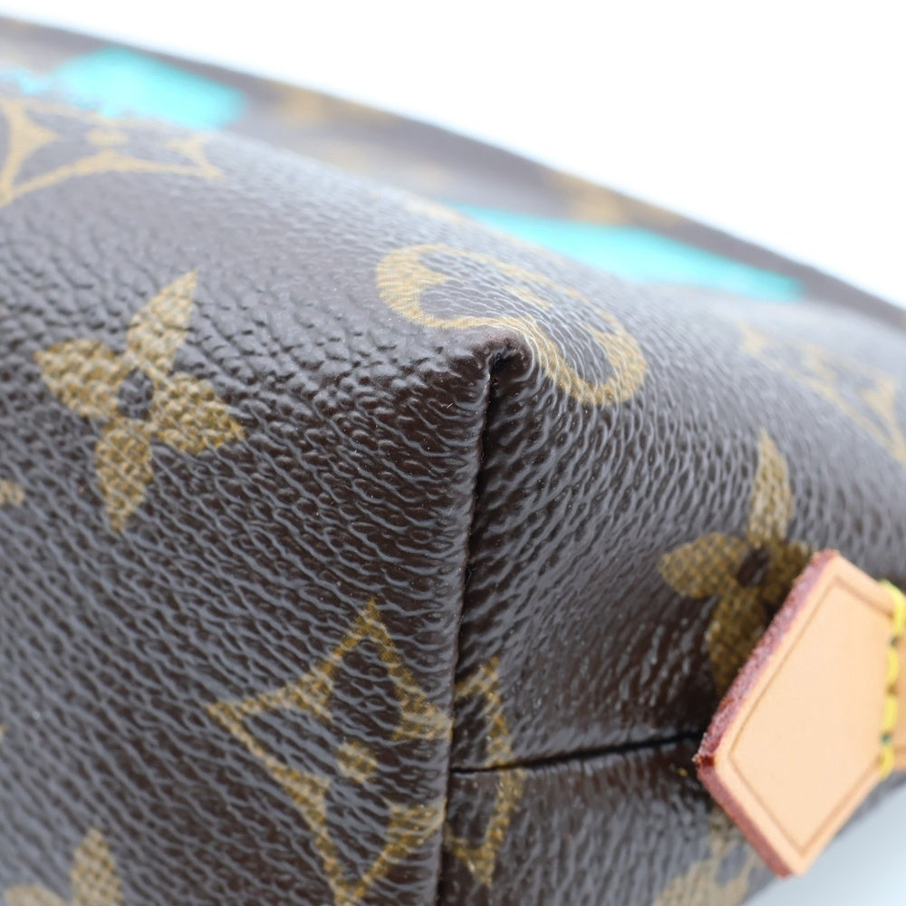 LOUIS VUITTON(ルイヴィトン) Vライン モノグラム ポシェット コスメティック ポーチ テュルコワーズ PVC ゴールド金具 ブラウン M50290