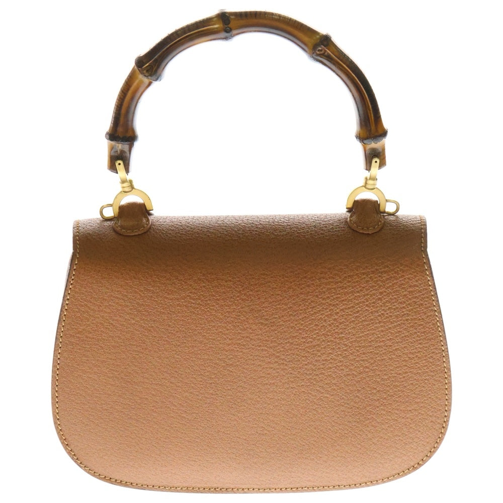 GUCCI(グッチ) バンブー 2wayハンドバッグ ブラウン レザー ショルダーバッグ 001.1014.0188