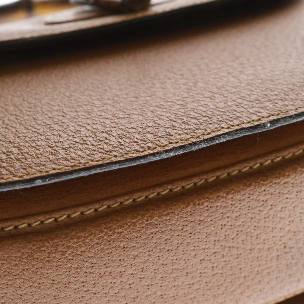 GUCCI(グッチ) バンブー 2wayハンドバッグ ブラウン レザー ショルダーバッグ 001.1014.0188