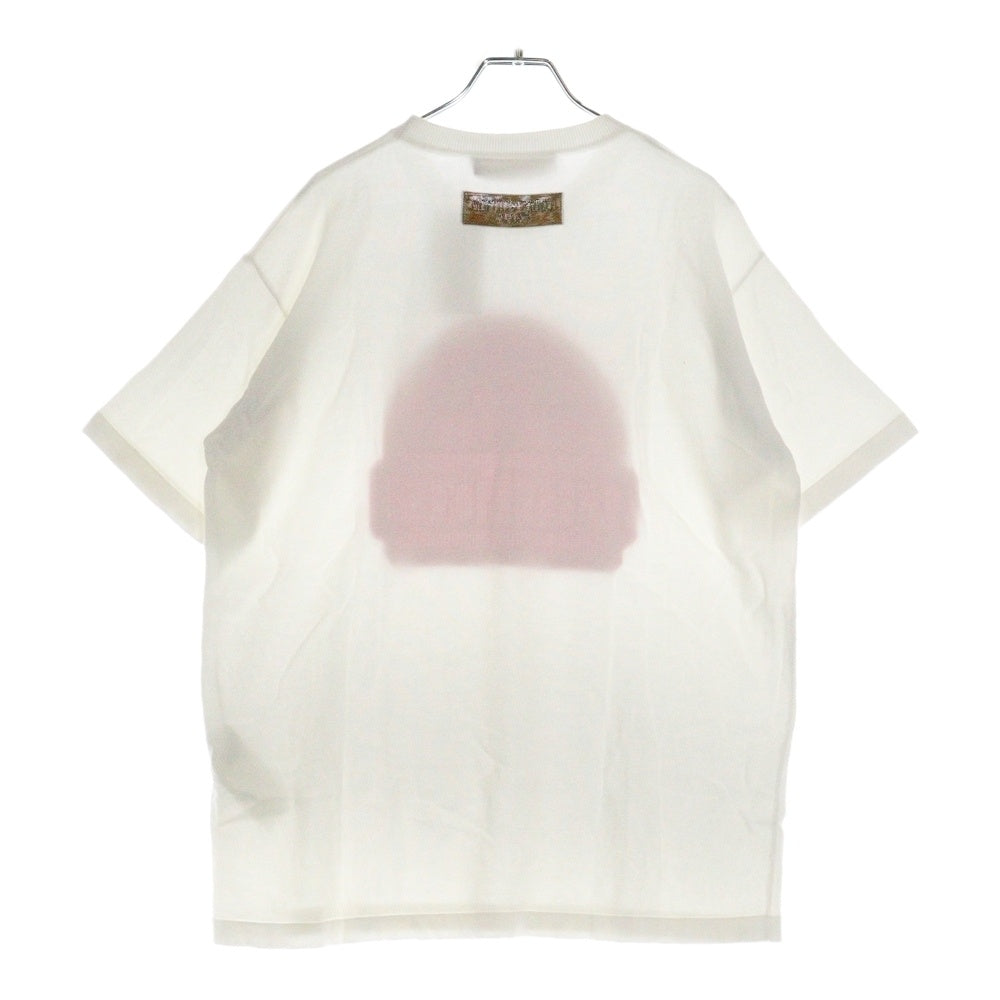 LOUIS VUITTON(ルイヴィトン) 23AW ロゴジャガードニット クルーネック 半袖Tシャツ カットソー ホワイト/ピンク RM232M HA0 HPN30W