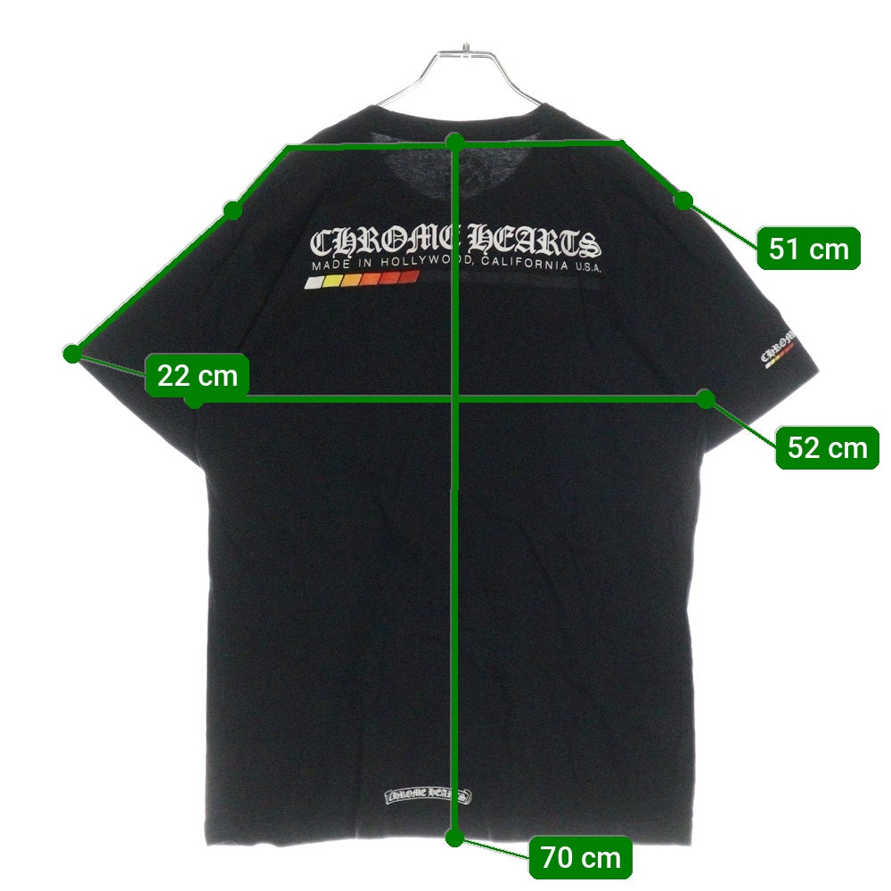 CHROME HEARTS(クロムハーツ) Neon Bar Logo ネオンバー ロゴ バックプリント 半袖 ポケットTシャツ カットソー ブラック