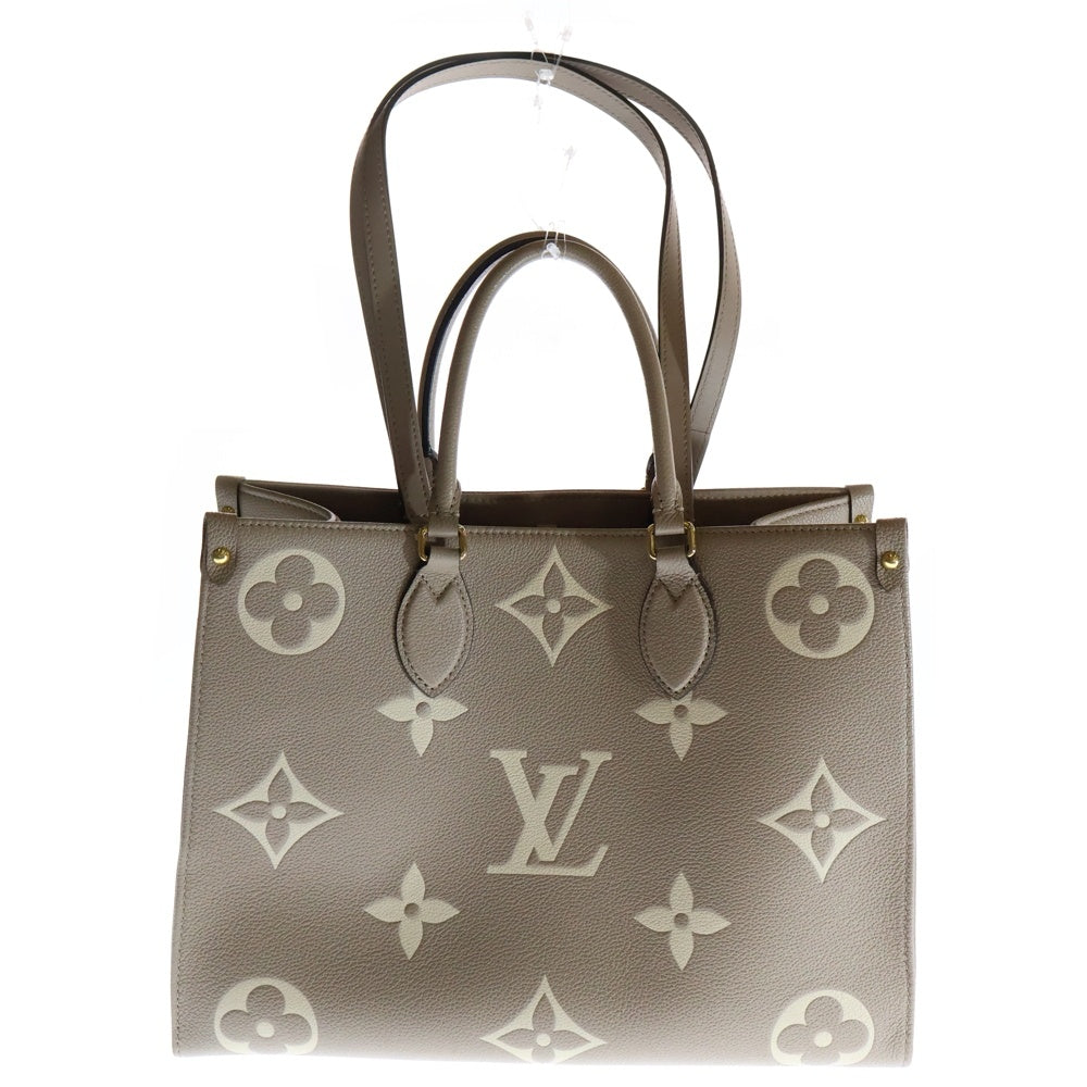 LOUIS VUITTON(ルイヴィトン) オンザゴーMM モノグラム アンプラントトゥルトレール クレーム レザー トートバッグ ベージュ M45494 RFID