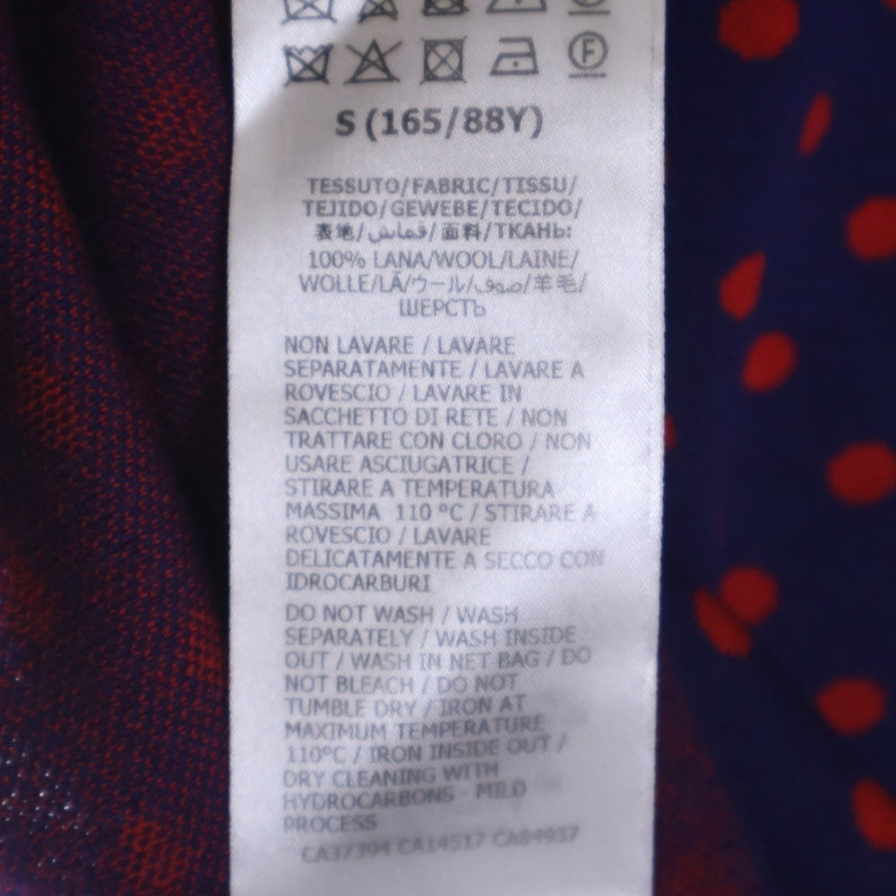 GUCCI(グッチ) GG ドット総柄 モックネック パフスリーブ 半袖 ニット セーター ネイビー/レッド レディース 623606 XKBDJ