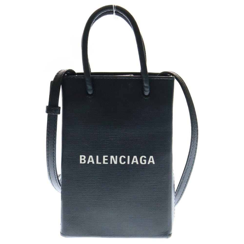 BALENCIAGA(バレンシアガ) SHOPPING PHONE HOLDER ロゴショッピング フォンホルダー ショルダーバッグ ブラック 593826