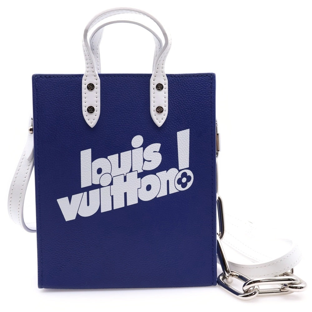 LOUIS VUITTON(ルイヴィトン) 21AW エブリデイLV サックプラ XS 2WAY レザーハンドバッグ ショルダーバッグブルー×ホワイト M80841