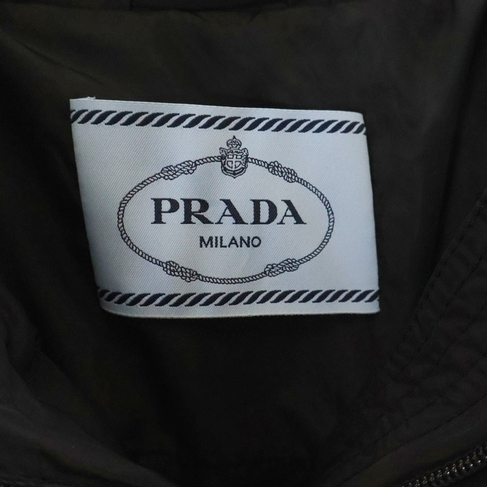 PRADA(プラダ) トライアングルロゴ シープファー フード付ナイロンダウンコート ブラック レディース 29E117 R212