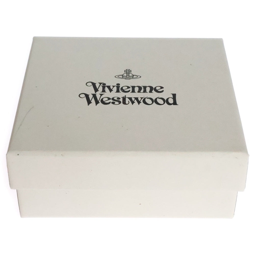 Vivienne Westwood(ヴィヴィアンウエストウッド) オーブ コンパクトウォレット コインケース シルバー金具 ネイビー レザー