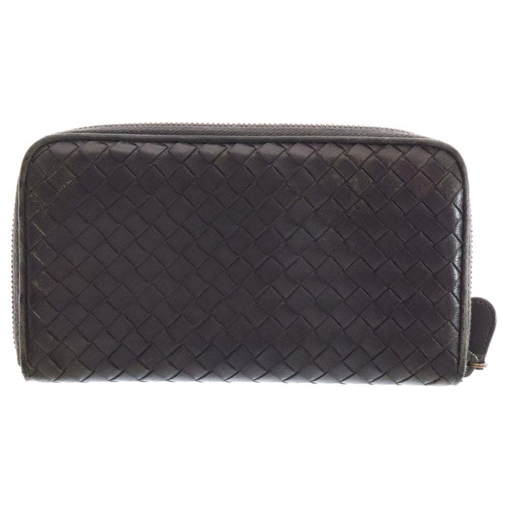 BOTTEGA VENETA(ボッテガヴェネタ) イントレチャート 長財布 ロングウォレット カードケース ブラウン ゴールド金具 レザー