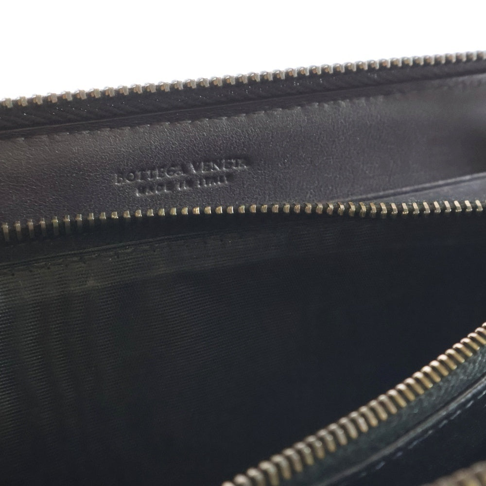 BOTTEGA VENETA(ボッテガヴェネタ) イントレチャート 長財布 ロングウォレット カードケース ブラウン ゴールド金具 レザー