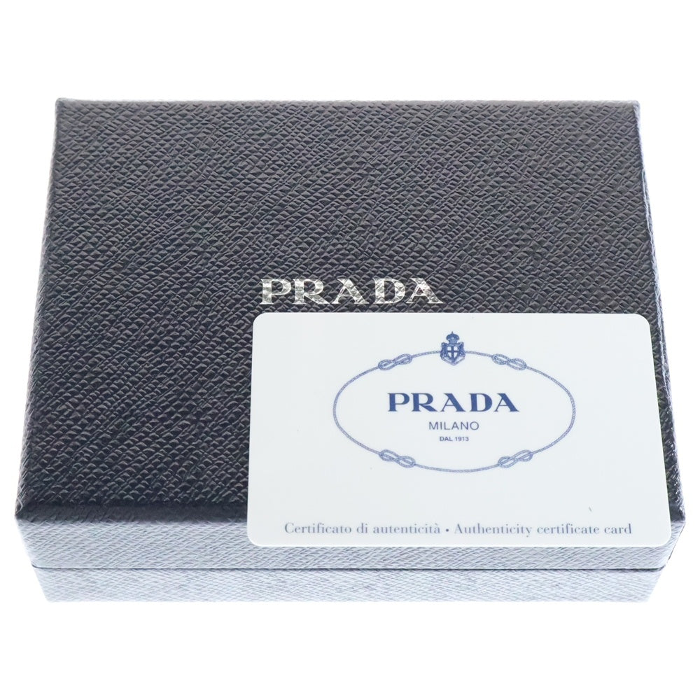 PRADA(プラダ) サフィアーノ コンパクトウォレット 二つ折り財布 コインケース ゴールド金具 ネイビー