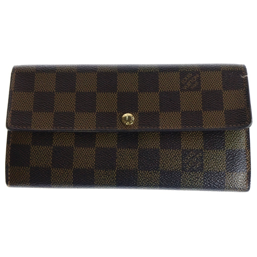 LOUIS VUITTON(ルイヴィトン) ダミエ ポルトフォイユサラ ロングウォレット カードケース 長財布 ブラウン ゴールド金具 PVC N61734