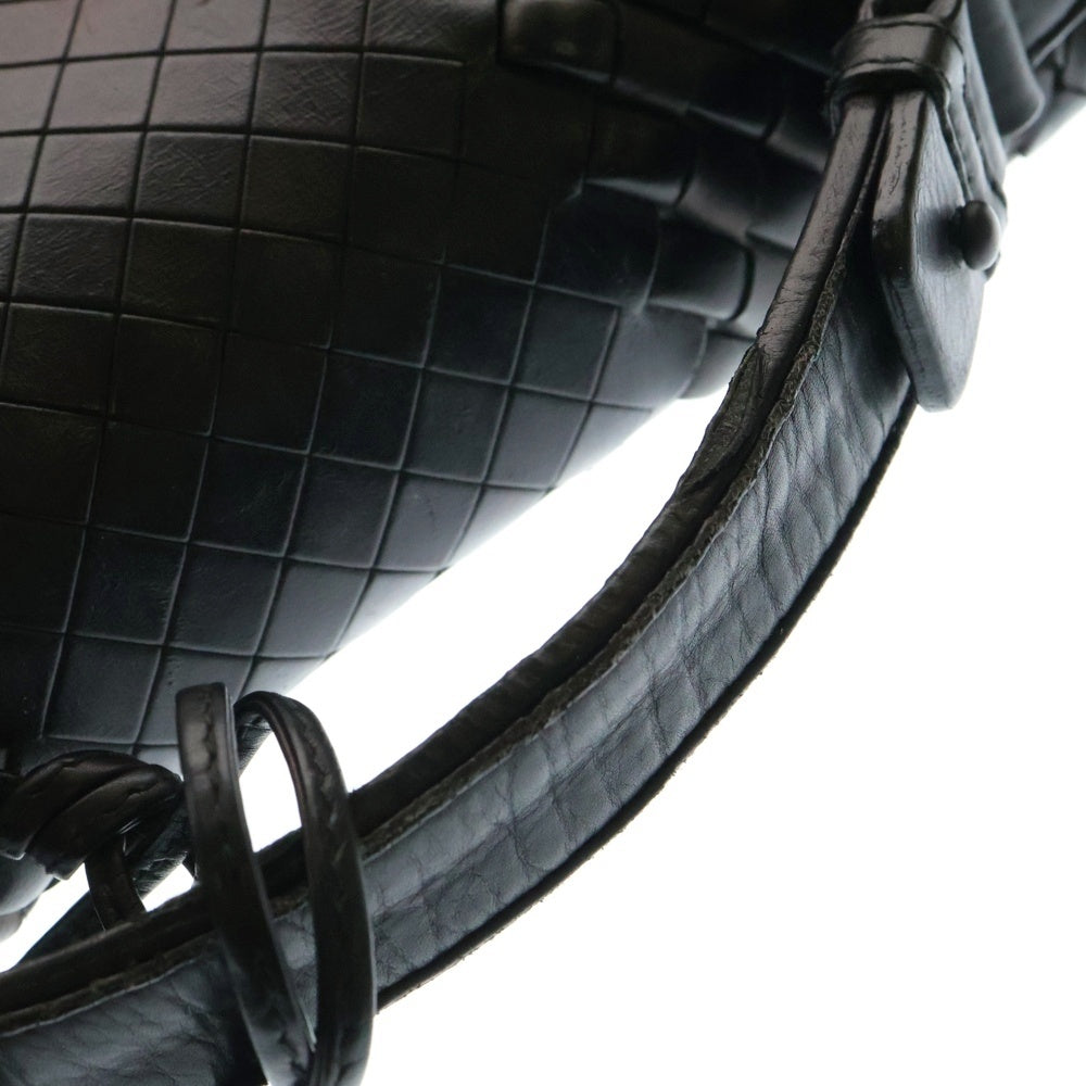 BOTTEGA VENETA(ボッテガヴェネタ) イントレチャート メタリック レザー ビジネスバッグ ブリーフケース ブラック/ブラウン