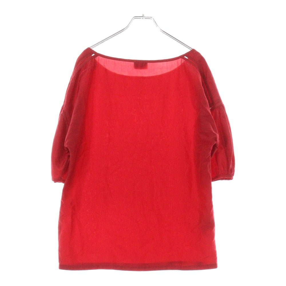 FENDI(フェンディ) シルク ギャザースリーブ プルオーバー 半袖ブラウス レッド レディース FT6055 NBP