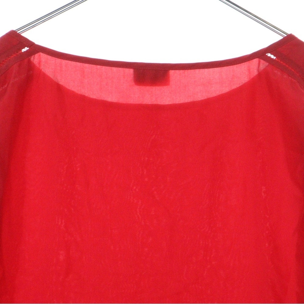 FENDI(フェンディ) シルク ギャザースリーブ プルオーバー 半袖ブラウス レッド レディース FT6055 NBP