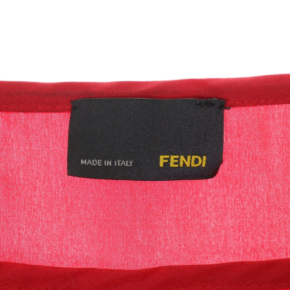 FENDI(フェンディ) シルク ギャザースリーブ プルオーバー 半袖ブラウス レッド レディース FT6055 NBP