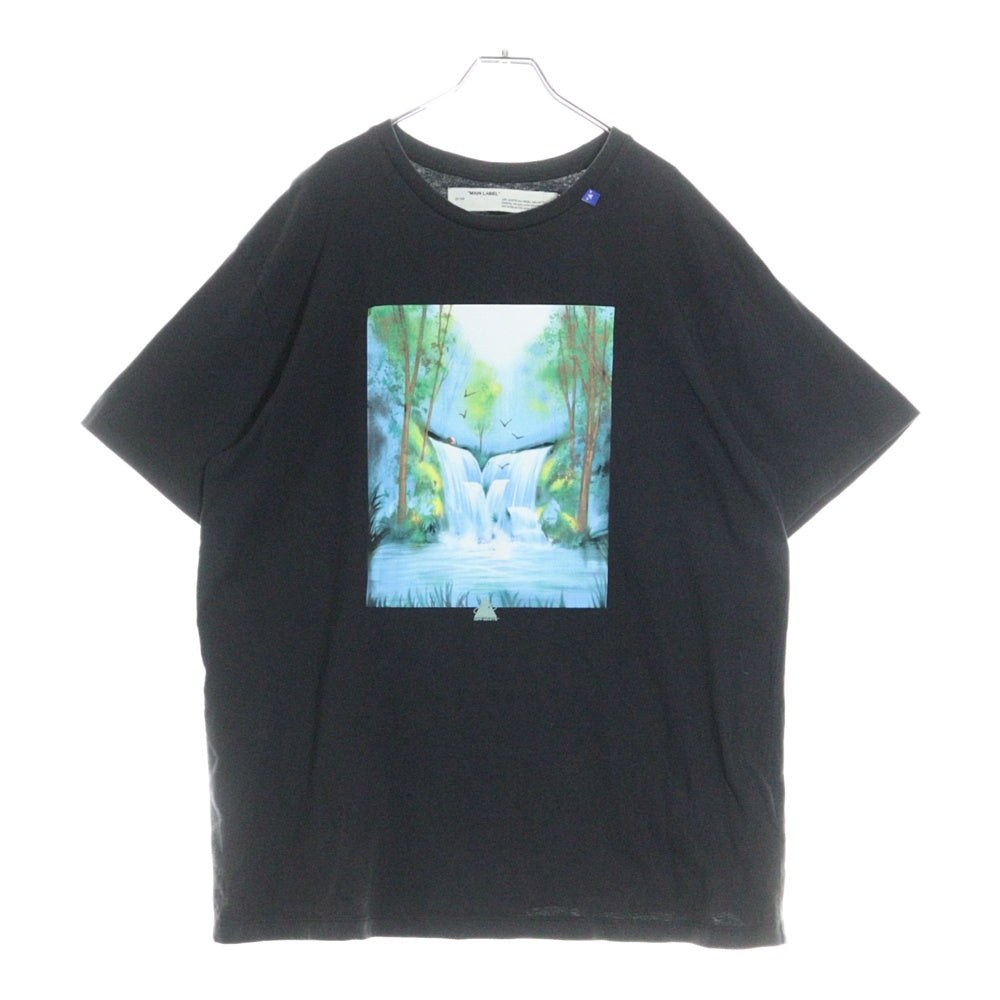 OFF-WHITE(オフホワイト) 19AW ウォーターホール プリント クルーネック 半袖Tシャツ カットソー ブラック OMAA038E19185015
